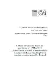 1.These minutes are due to be confirmed - Bass Coast Shire Council