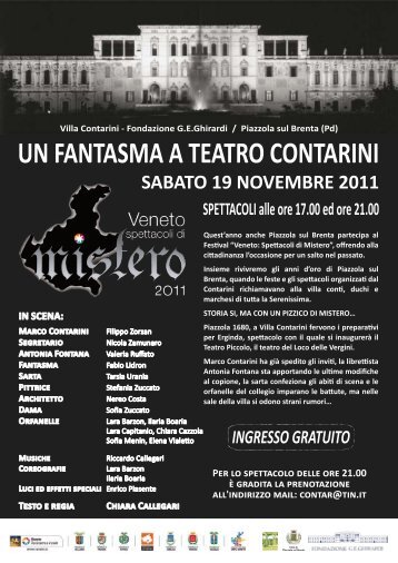 Un Fantasma a Teatro Contarini (Pieghevole ... - Villacontarini.com