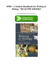 #PDF~ A Student Handbook for Writing in Biology ^READ PDF EBOOK#