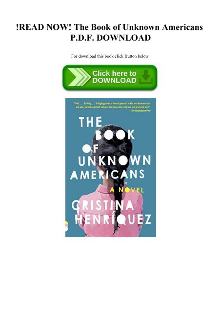The Book Of Unknown Americans PDF Free Download