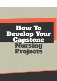 How To Develop Your Capstone Nursing Projects