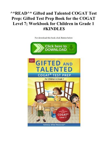 ^READ^ Gifted and Talented COGAT Test Prep Gifted Test Prep Book for ...