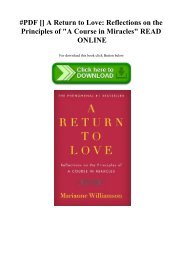 #PDF [Download] A Return to Love Reflections on the Principles of A Course in Miracles READ ONLINE