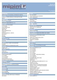 List of stands at MIPIM 2012