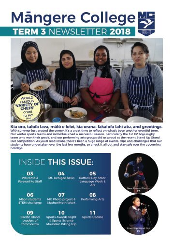 Mangere College Term 3 Newsletter 2018