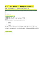 ACC 502 Week 1 Assignment GCU