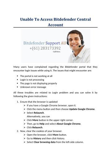 Unable To Access Bitdefender Central Account