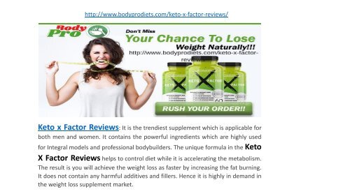 Keto X Factor Reviews - Keto X Factor Diet Pills