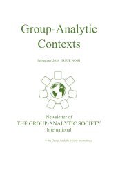 Group-Analytic Contexts, Issue 81, September 2018