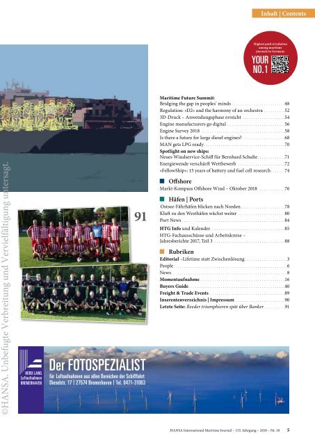 HANSA - International Maritime Journal, Oktober 2018
