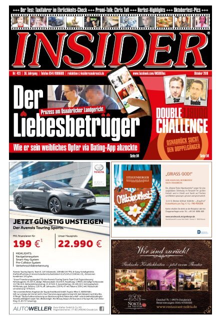 INSIDER Osnabrück // Oktober 2018 // No. 423