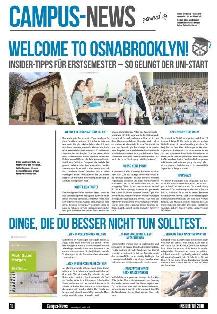 INSIDER Osnabrück // Oktober 2018 // No. 423