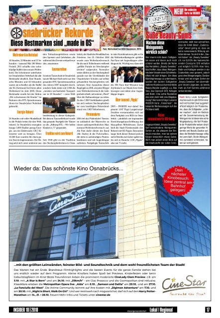 INSIDER Osnabrück // Oktober 2018 // No. 423