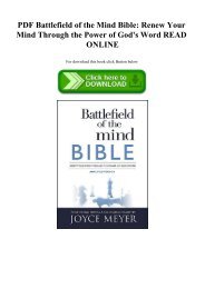 READ PDF Battlefield of the Mind Bible Renew Your Mind Through the Power of God's Word READ ONLINE