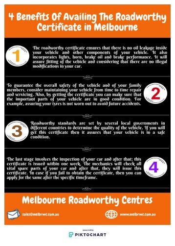 4 Benefits Of Availing The Roadworthy Certificate in Melbourne