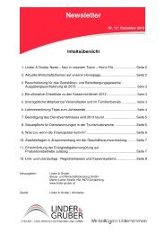 Newsletter - Linder & Gruber, Steuer- und Wirtschaftsberatung GmbH