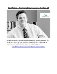 Derek Wilson – Your Trusted Injury Lawyer in Hamilton, ON