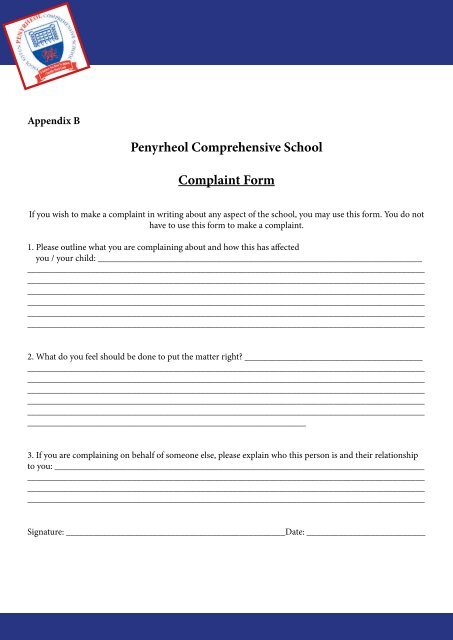 Complaints Policy Updated September 2018
