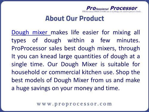 Shop Dough mixer - ProProcessor