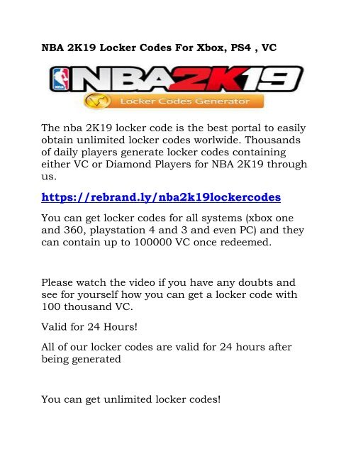 Nba 2k19 Locker Codes For Xbox Converted