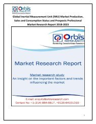Global Inertial Measurement Unit (IMU) Market Production, Sales and Consumption Status and Prospects Professional Market Research Report 2018-2023
