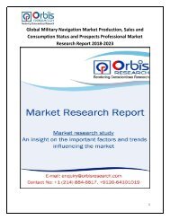 Global Military Navigation Market Production, Sales and Consumption Status and Prospects Professional Market Research Report 2018-2023