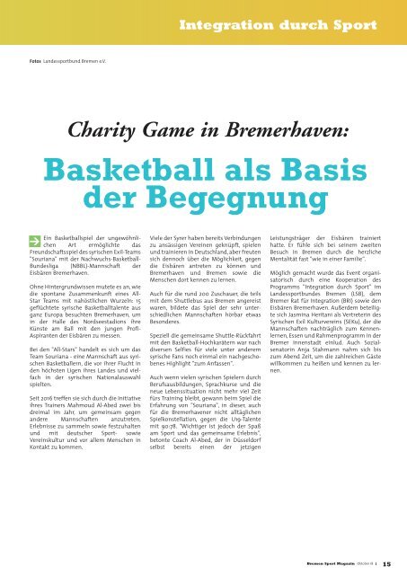 BREMER SPORT Magazin | Oktober 2018