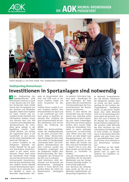 BREMER SPORT Magazin | Oktober 2018