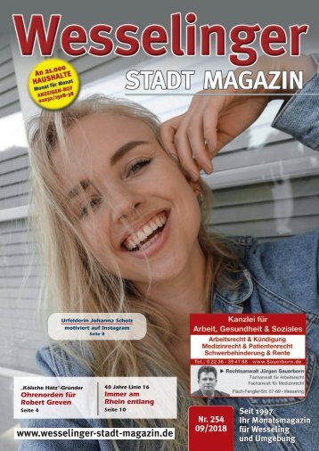 Wesselinger Stadt Magazin September 2018