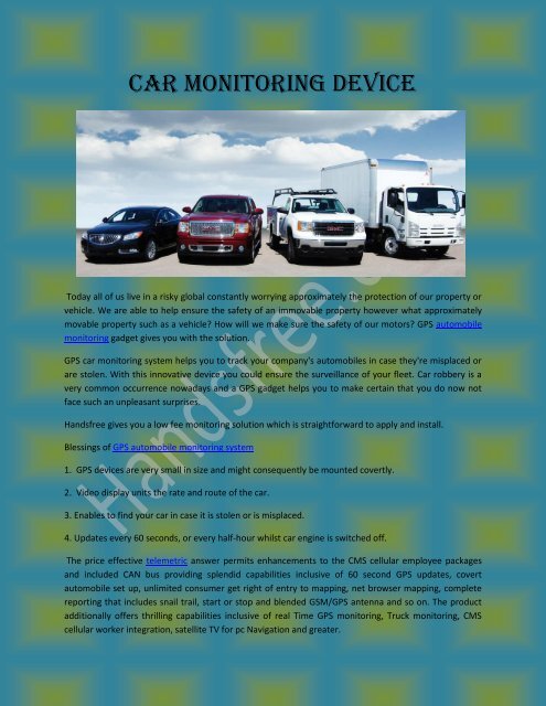 Car Monitoring Device