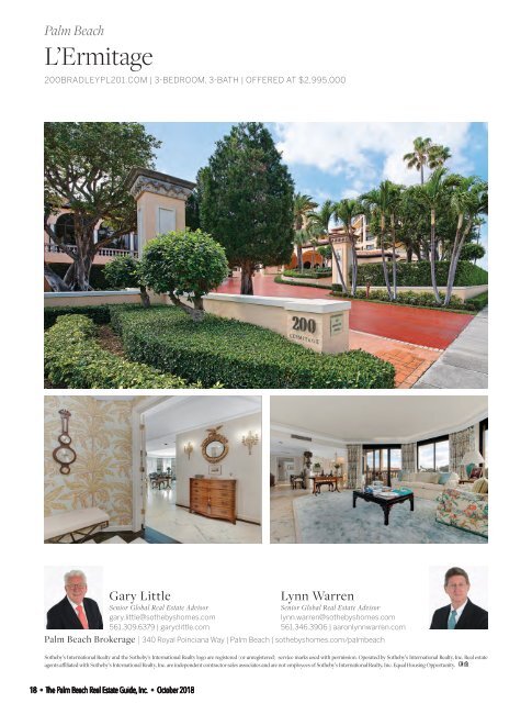 October 2018 Palm Beach Real Estate Guide