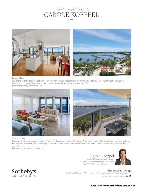 October 2018 Palm Beach Real Estate Guide