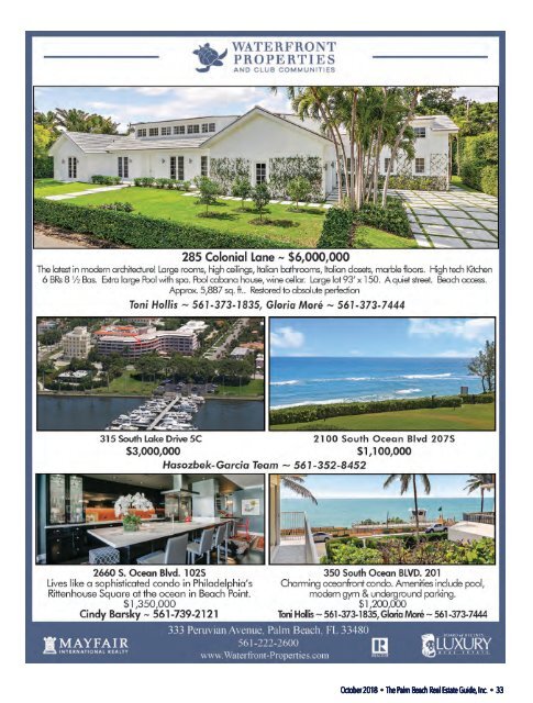 October 2018 Palm Beach Real Estate Guide