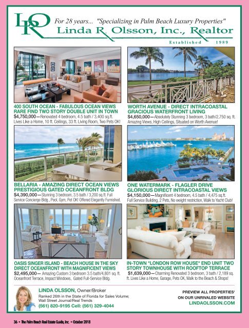 October 2018 Palm Beach Real Estate Guide