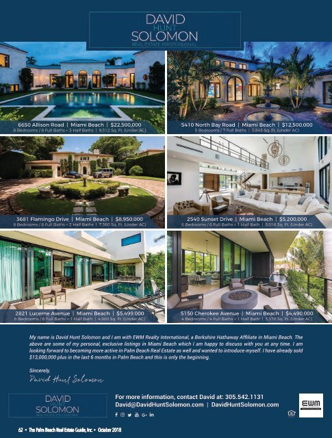 October 2018 Palm Beach Real Estate Guide