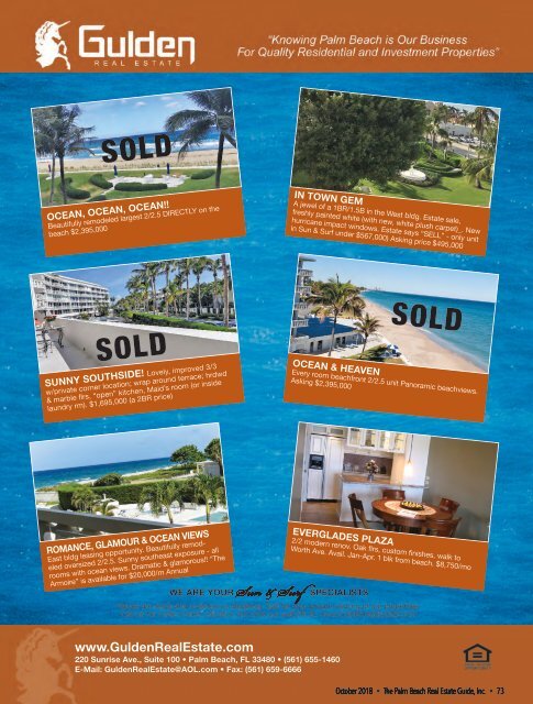 October 2018 Palm Beach Real Estate Guide