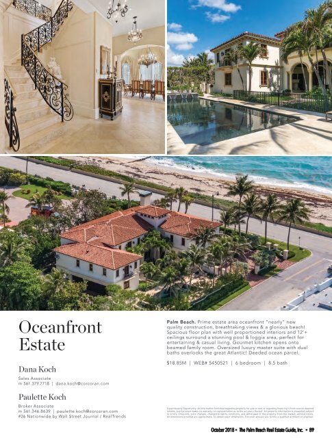 October 2018 Palm Beach Real Estate Guide