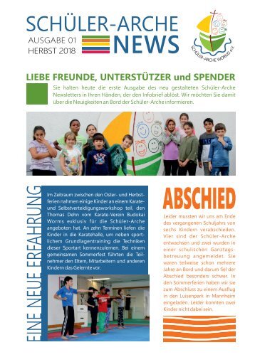 Schüler-Arche Worms e.V. Newsletter Herbst 2018