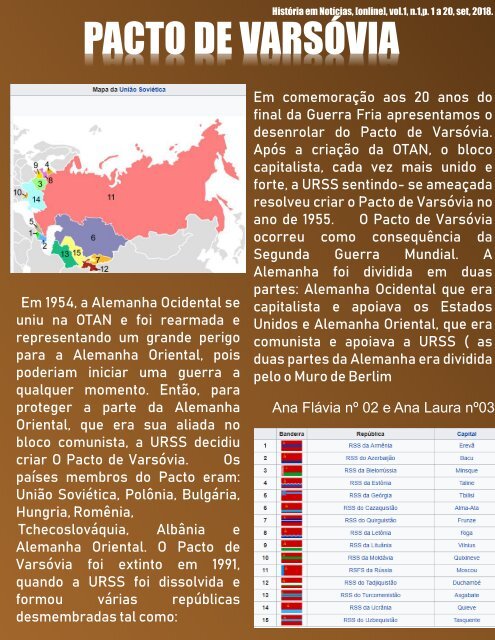 Revista 9°B #guerrafriaemnoticias segundo semestre 2018