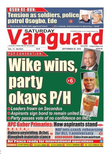 29092018 - PDP CONVENTION: Wike wins, party okays P/H