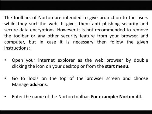 How to Remove Norton Toolbars