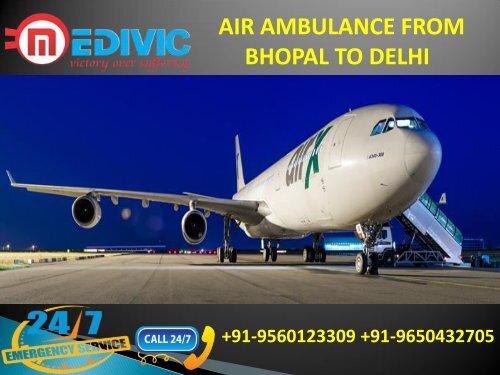 Air Ambulance from Bhopal to Delhi