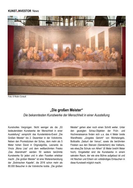 KUNSTINVESTOR AUSGABE OKTOBER 2018