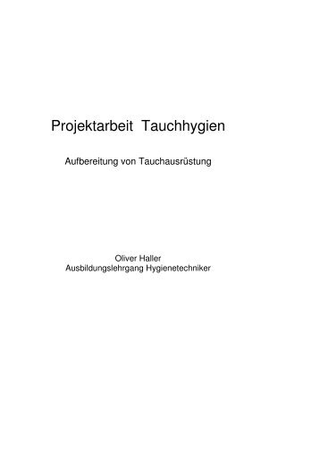 Projektarbeit Tauchhygien - Feuerwehr Frankfurt a.M.