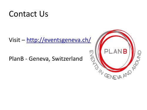 Amazing Events & Concerts In Geneva | PlanB