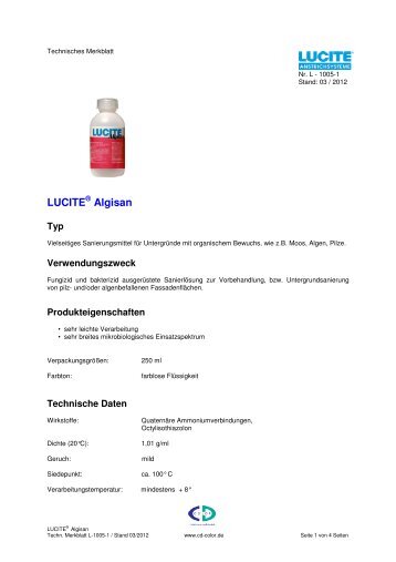 LUCITE Algisan - CD-Color GmbH & Co.KG