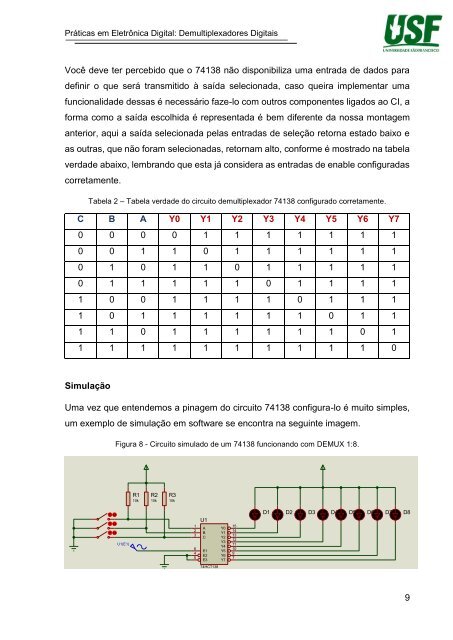 Práticas em Eletrônica Digital: Demultiplexadores Digitais