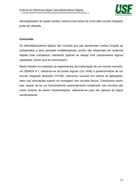 Práticas em Eletrônica Digital: Demultiplexadores Digitais