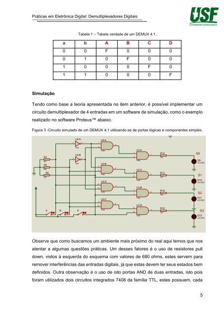 Práticas em Eletrônica Digital: Demultiplexadores Digitais