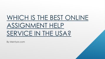 Which Is The Best Online Assignment Help Service In The USA